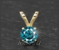 Preview: Brillant 585 Gold Anhänger, blau 0,10-0,50ct